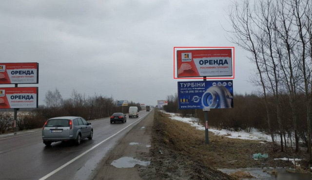 Щит 6x3,  М-10 Західний обхід, біля Автохати в сторону ТЦ "King Cross" , верхній
